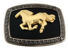 Horse Head Belt Buckle Western Rodeo Costume Horseshoes New Men Women Cowboy Big