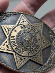 vintage ARIZONA belt buckle CREATIVE CASTINGS custom cast BRASS bronze WESTERN