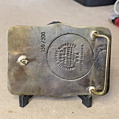 Anacortes Brass Works Deserado Mine Belt Buckle Square Brass Handmade Limited ED
