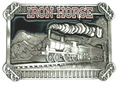 Iron Horse Train Locomotive Railroad Engineer Conductor Enameled Belt Buckle New