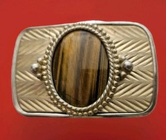 TIGER&rsquo;S EYE GEMSTONE Belt Buckle Great Fathers Day Gift