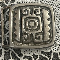 Vintage Southwestern Style Belt Buckle – Nickel Silver – Unmarked