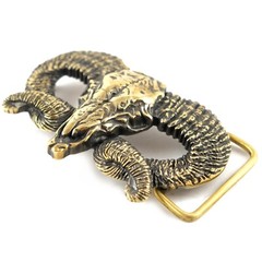 Ram Skull brass buckle, Bighorn wild west buckle, Mouflon tribal Trophy Skull