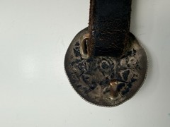 Vintage Native American Sterling Concho Belt Signed Hand Stamped Leather Long