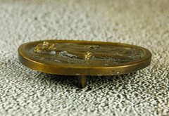 Grizzly Bear brass western belt buckle Indiana Metal Craft 1977