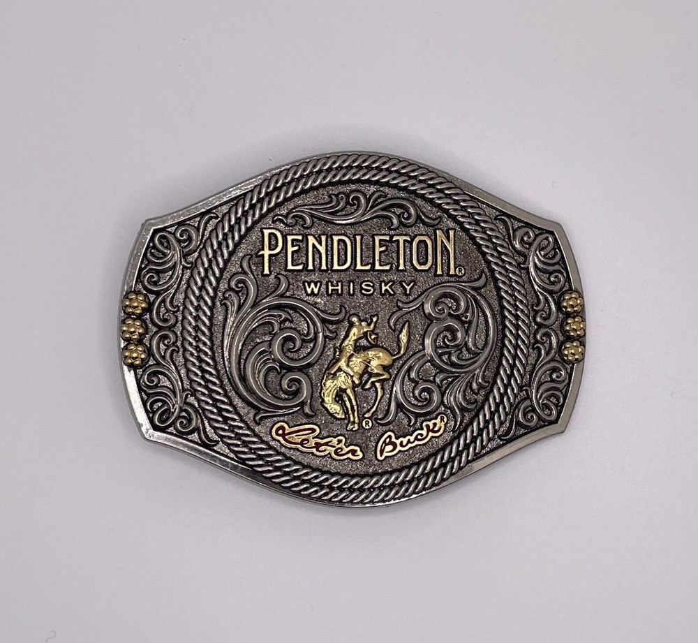 Pendleton Whisky 2021 “Let’er Buck” Belt Buckle- Montana Silversmiths- New