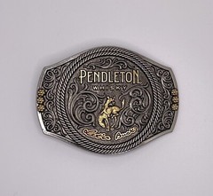 Pendleton Whisky 2021 “Let’er Buck” Belt Buckle- Montana Silversmiths- New