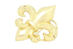 Men Women Gold Color Metal Belt Buckle French Symbol Fleur De Lis Lily Flower
