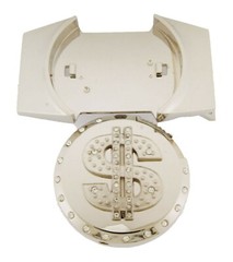 Money Belt Buckle $100 Bill American Dollar Sign Greenback bucks Benjamin Stash