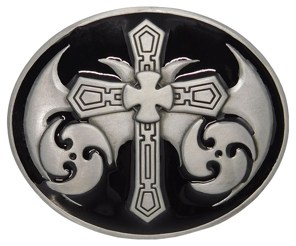 Warrior Of Light Celtic Cross Oval Belt Buckle