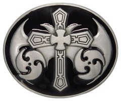 Warrior Of Light Celtic Cross Oval Belt Buckle