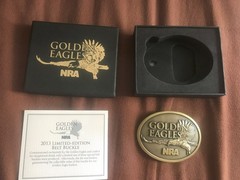 *** NRA Golden Eagles 2013 Limited Edition Belt Buckle – in Box with Certificate