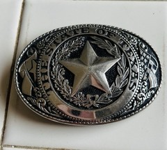Vintage State Of Texas Belt Buckle 3.5” X 2.5”