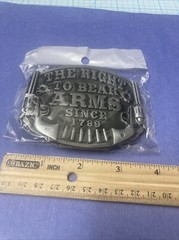 NEW &lsquo;The Right to Bear Arms Since 1789&rsquo; Western Style Metal Belt Buckle/China.