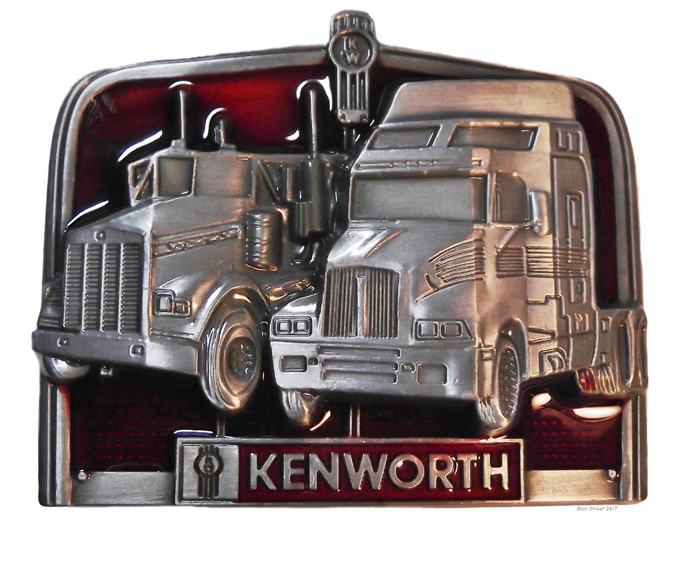 KENWORTH TRUCKS Pewter Finish Metal/Enamel BELT BUCKLE