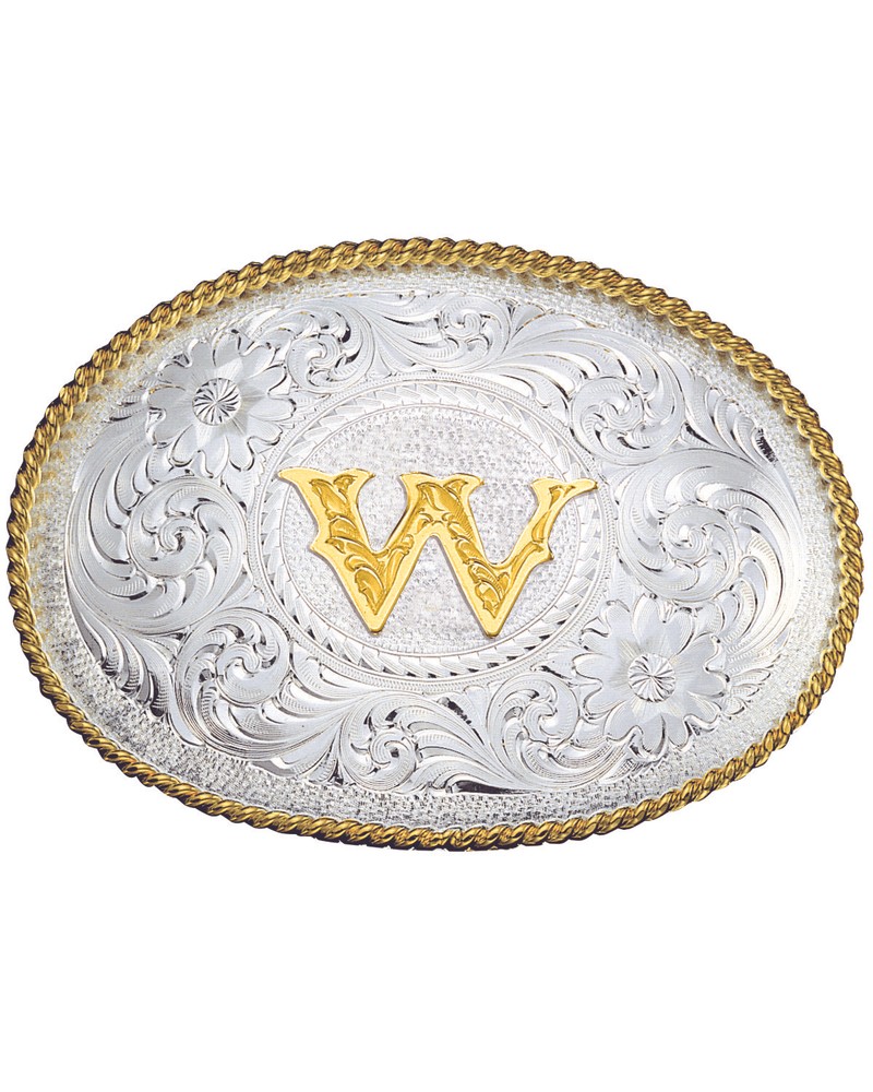 Montana Silversmiths Engraved Initial W Western Belt Buckle – 700W
