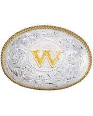 Montana Silversmiths Engraved Initial W Western Belt Buckle – 700W