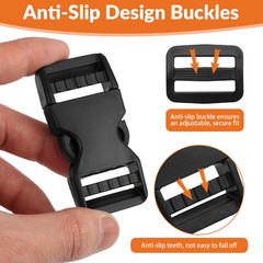 6Set 1in Quick Release Buckle Heavy Duty Strap Clips Dog Collar Backpack