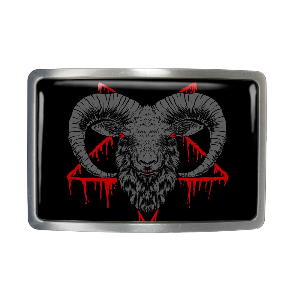 Baphomet Belt Buckle – Inverted Pentagram Satanic Belt Buckle – 945-4