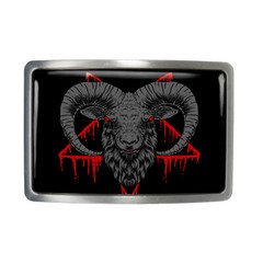 Baphomet Belt Buckle – Inverted Pentagram Satanic Belt Buckle – 945-4