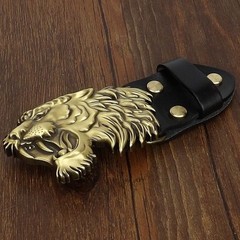 Solid brass belt buckle tiger belt buckle tongue needle belt buckle suitable for
