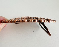 Vintage Copper BELT BUCKLE Racing Dirt Bike Motorcycle Chain Edge