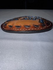 Vintage « Luv Ya Blue!  » OILERS Belt Buckle Leather Top Grain Cowhide 8909 🔥🔥