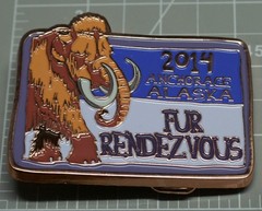 2014 Fur Rendezvous Belt Buckle Multi Colored Wooly Mammoth Brand New A249