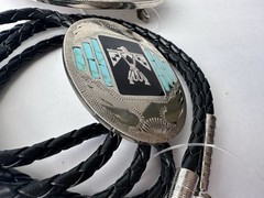 Johnson & Held Ltd. Thunderbird Inlay Western Belt Buckle & Bolo Tie Set, Silver