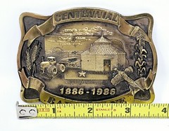 Bartley Nebraska Centennial Belt Buckle 1886-1986 Homestead Farm Corn #176/300