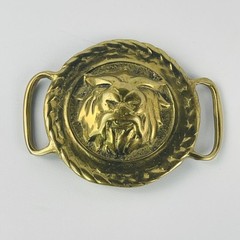 Lion / Beast Head Solid Brass Belt Buckle 3 1/8” Round