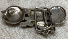 4&Prime; wide Figural Motorcycle W/ Saddle bag Silver color bikers belt buckle