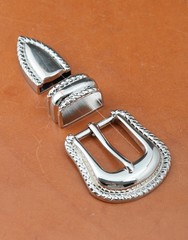25MM Western Cowboy Leathercraft Prong Pin Belt Buckle Set 3-Piece DIY Project