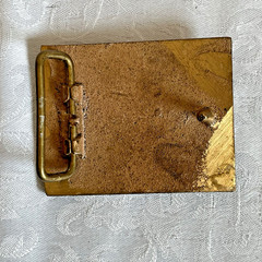 Vintage Schlitz Malt Liquor Belt Buckle Brass Tone Bull Beer Advertising