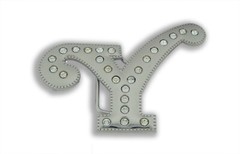 Initial Letter Cursive Silver Chrome Rhinestones Belt Buckle A to Z Alphabet New