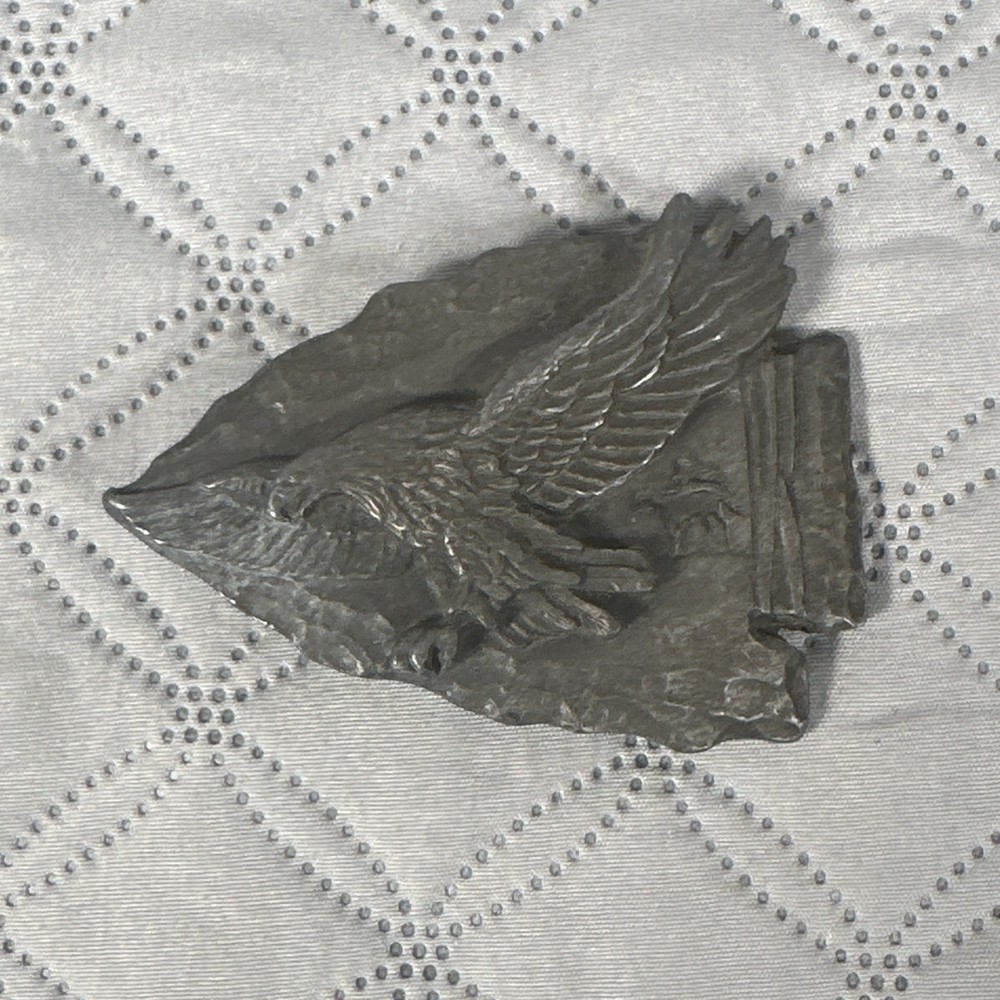 SISKIYOU Buckle Co 1988 Western Arrowhead Eagle Metal Pewter Belt Buckle Z80 USA
