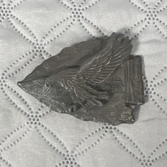 SISKIYOU Buckle Co 1988 Western Arrowhead Eagle Metal Pewter Belt Buckle Z80 USA