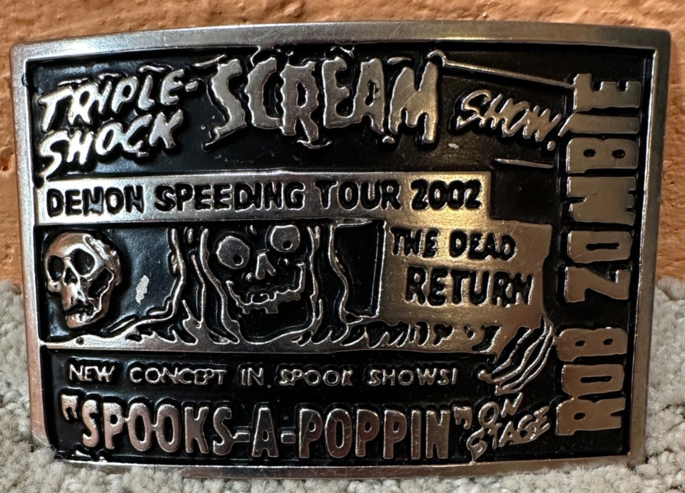 2008 Demonoid Deluxe Rob Zombie Demon Speeding Tour 2002 Belt Buckle Horror