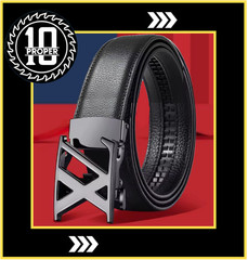 Men&rsquo;s Women&rsquo;s-XL-Metal Buckle w Blk Belt-Smoky Blk-Shiny Gleaming Mirror Finish