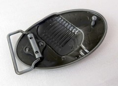 Rockabilly Belt Buckle Cool Memphis Microphone Pewter Finish