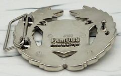 Famous Stars & Stripes Belt Buckle American Flag Wreath Metal 8337 Mens Silver