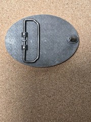 Super Bowel 2004 Houston Texas Pewter 2 1/2&Prime; X 3 1/2&Prime; Oval Belt Buckle