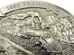 1994 Belt Buckle 1880 Train Engine Railroad Locomotive Made in USA Vintage