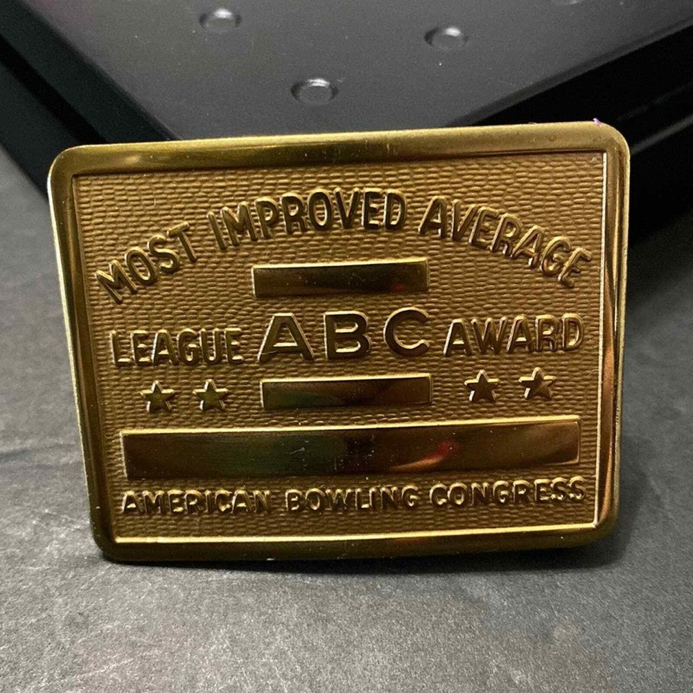 NEW Vintage ABC Most Improved Average American Bowling Congress Belt Buckle