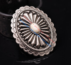 Retro Western Tribal men&rsquo;s cowboy Flower Turquoise Belt Buckle fits 40mm Strap