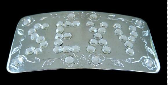 Clear Rhinestone Sexy Chrome Metal Belt Buckle Boucle de Ceinture
