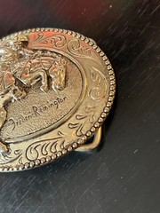 Vintage Collectible Bronco Buster Remington Art Museum Metal Belt Buckle