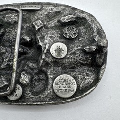 Vintage Bergamot Brass Works 1984 Motorcycle Biker Gold Wing Belt Buckle N149