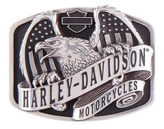 Harley-Davidson Men&rsquo;s Eagle Wing Over America Belt Buckle, Antique Nickel Finish