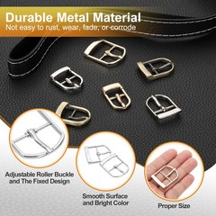 5 Pcs 1 Inch Adjustable Single Prong Buckle Belt Buckle, Silver Tone